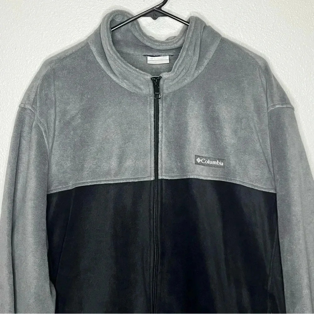 Columbia Steens Mountain 2.0 Fleece Zip Jacket Mens XXL Black Gray Outerwear New